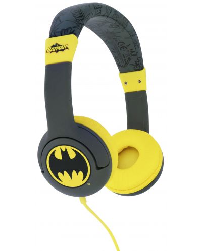 Детски слушалки OTL Technologies - Batman, сиви/жълти - 2