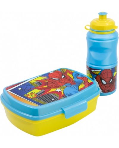 Детски комплект Stor - Spider-Man, бутилка и кутия за храна - 1