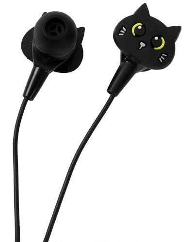 Детски слушалки с микрофон I-Total - Cats Collection 11052, черни - 2