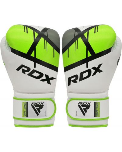 Детски боксови ръкавици RDX - J7, 6 oz, бели/зелени - 4