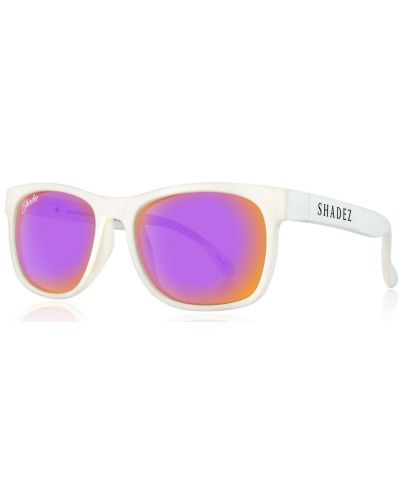 Детски слънчеви очила Shadez - От 3 до 7 години, бели с лилави стъкла - 1
