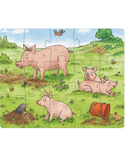 Детски пъзел Haba - Селскостопански животни, 3 броя - 3