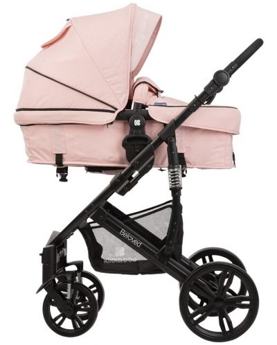 Детска количка 3 в 1 KikkaBoo Beloved - Светлорозова, с кош за количка и столче за кола - 7