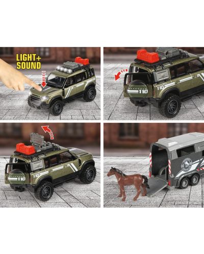 Детска играчка Majorette - Превозвач на коне Land Rover - 4