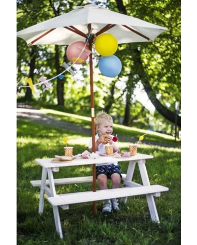 Детска дървена маса за пикник с чадър Ginger Home - 8