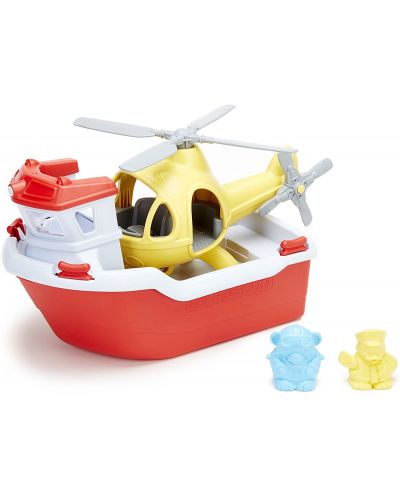Детска играчка Green Toys - Спасителна лодка и хеликоптер - 2