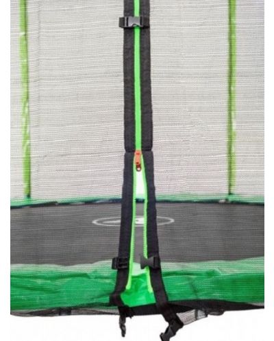 Детски батут Atleto - С мрежа и стълба, 305 cm, зелен - 3