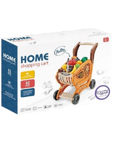 Детски игрален комплект Raya Toys - Пазарска количка Home, 42 части - 5