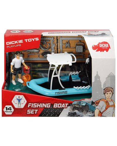 Детска играчка Dickie Toys Playlife - Лодка за риболов,  20 cm - 4