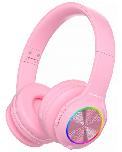 Детски слушалки PowerLocus - PLED, безжични, розови - 1