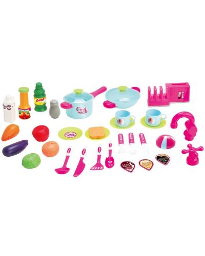 Детска кухня Raya Toys - Със светлини и звуци, розова - 4
