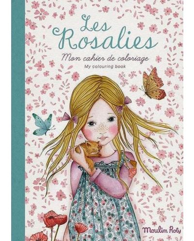 Детска книжка за оцветяване Moulin Roty - Les Rosalies, 36 страници - 1