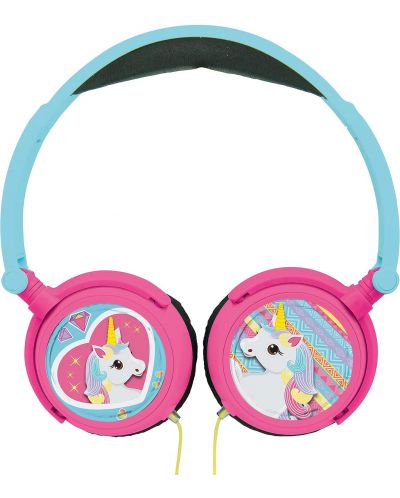 Детски слушалки Lexibook - Unicorn HP017UNI, сини/розови - 2