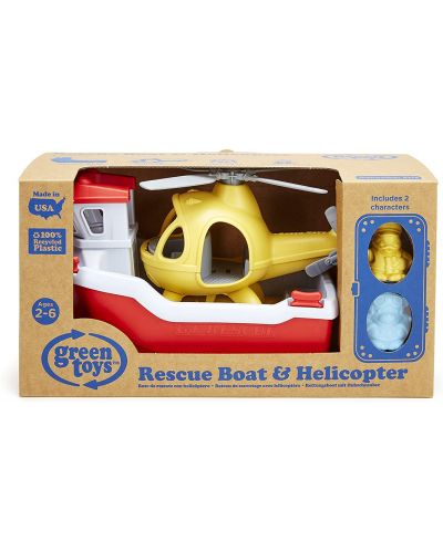Детска играчка Green Toys - Спасителна лодка и хеликоптер - 5