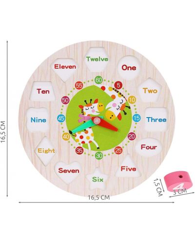 Детска играчка Iso Trade - Дървен часовник - 4