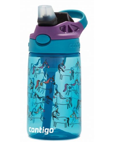 Детска бутилка Contigo Cleanable - Unicorns, 420 ml, синя - 2