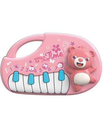 Детско пиано Raya Toys - С мече, розово - 1