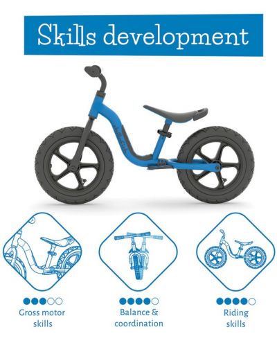 Детско колело за баланс Chillafish - Charlie Sport 12′′, синьо - 6