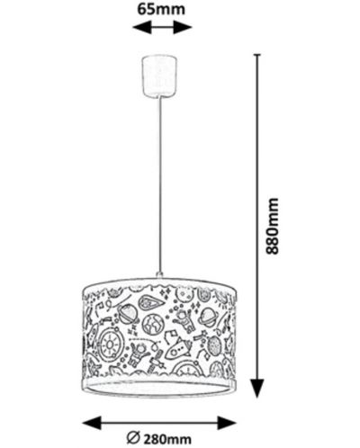 Детска лампа Rabalux - Hanka 3080, E27, 1 x 40W, 88 х 6.5 х 28 cm, синя - 4