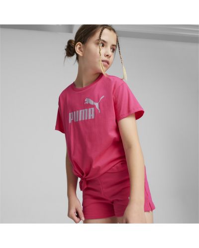 Детска тениска Puma - Essentials+ Logo , розова - 3