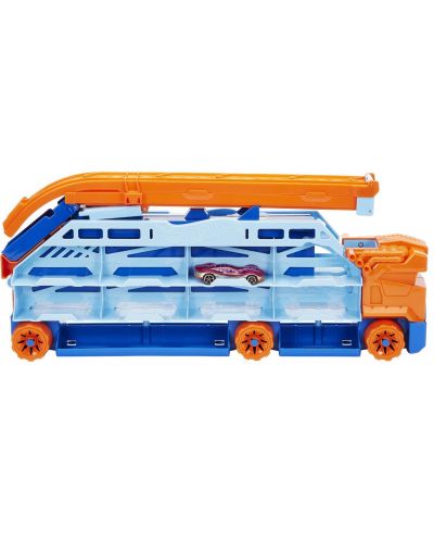 Детска играчка Hot Wheels City - Автовоз с писта за спускане, с количка - 1
