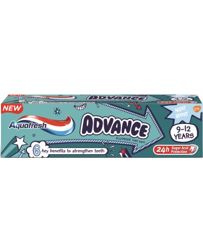 Aquafresh Детска паста за зъби Advance, 9-12 години, 75 ml - 1