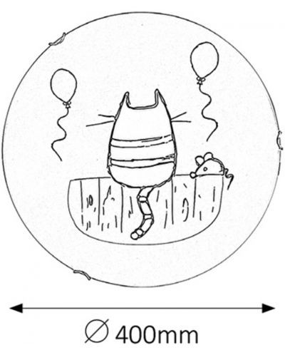 Детска лампа Rabalux - Cathy 4558, IP20, E27, 2x60W, многоцветна - 5