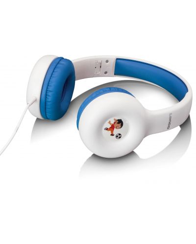 Детски слушалки Lenco - HP-010BU, сини/бели - 4