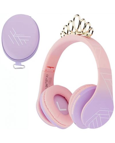 Детски слушалки PowerLocus - P2 Princess, безжични, розови - 1