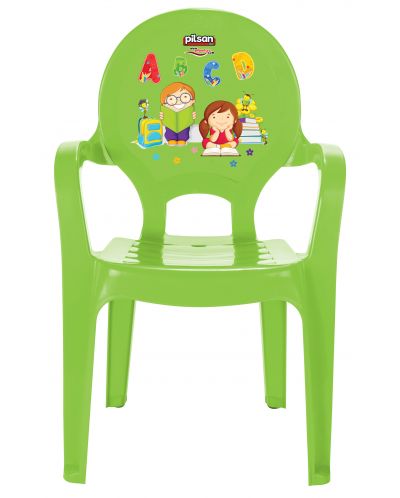 Детски стол Pilsan - Зелен, с букви - 1