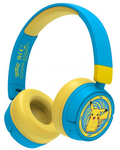 Детски слушалки OTL Technologies - Pokemon Pickachu, безжични, сини/жълти - 1
