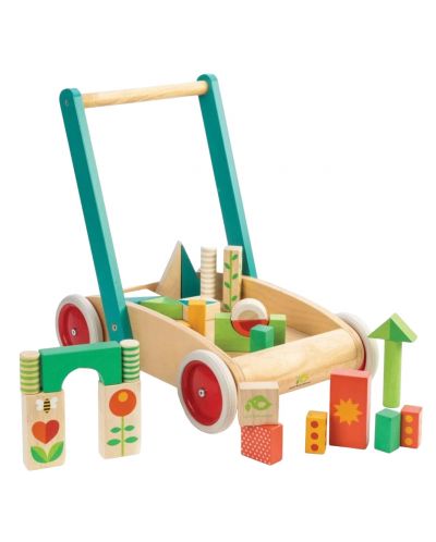 Детски дървен уолкър Tender Leaf Toys - С цветни блокчета - 2