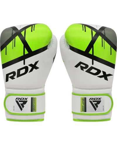 Детски боксови ръкавици RDX - J7, 6 oz, бели/зелени - 3