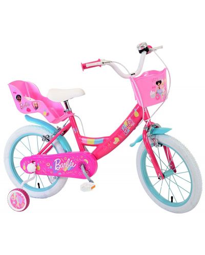 Детски велосипед с помощни колела E&L cycles - Barbie, 16'' - 1