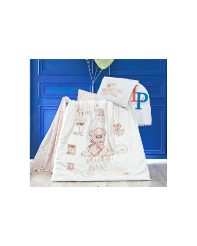 Dizain Baby Спален комплект Мече с шал 5 части - 60/120 - ранфорс лукс Изберете размер за легло 60/120