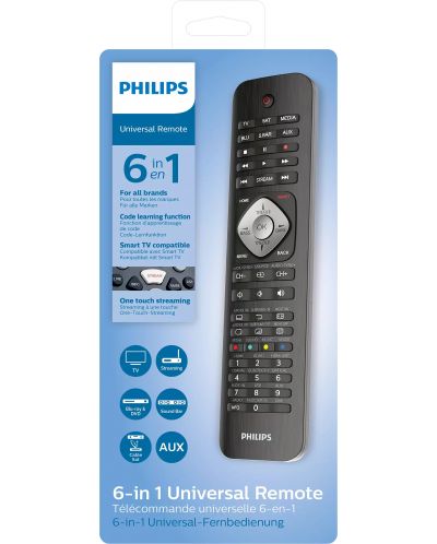Дистанционно Philips - SRP5016/10, 6 в 1, универсално, черно - 3