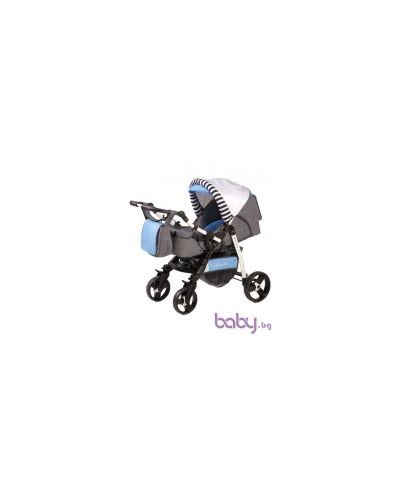 Dizain Baby комбинирана количка Kontessa Лен Син