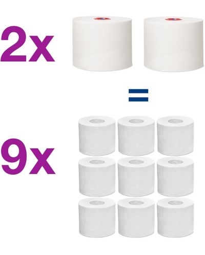 Диспенсър за тоалетна хартия Tork - Twin Mid-size, T6, 18.4 х 14 х 34.4 cm, бял - 9
