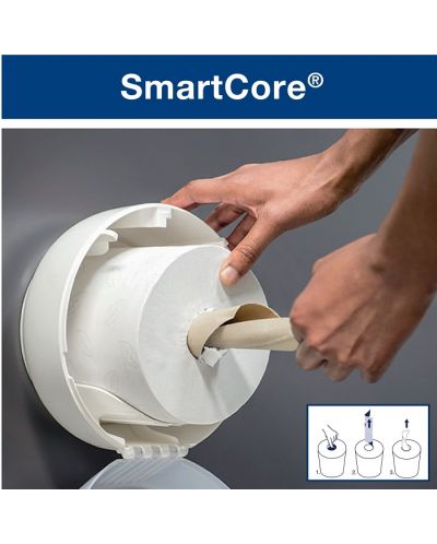 Диспенсър за тоалетна хартия Tork - Smart One Mini, T9, 21.9 х 15.6 х 21.9 cm, бял - 10