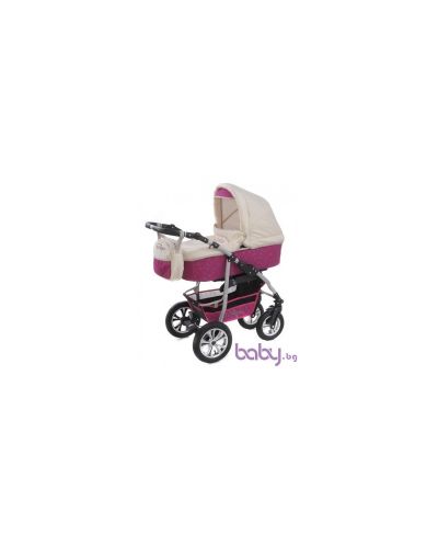 Dizain Baby комбинирана количка 3 в 1 Siana капучино+розово