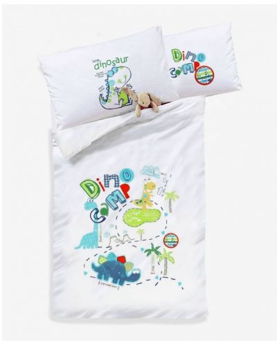 Спален комплект Dizain Baby - Динозаври, 3 части, 60 х 120