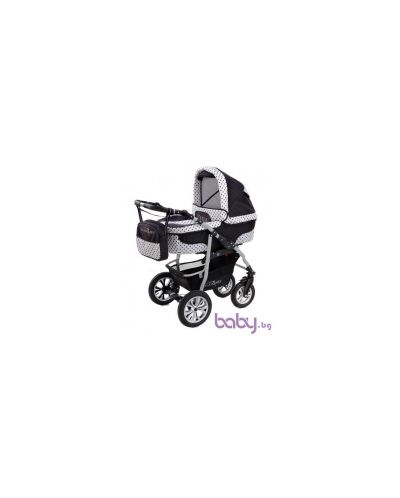 Dizain Baby комбинирана количка 3 в 1 Siana черна с точки