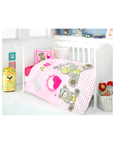 Dizain Baby Спален комплект \Розово мече\ 3 части