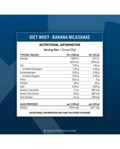 Diet Whey Protein, ванилия, 1 kg, Applied Nutrition - 2