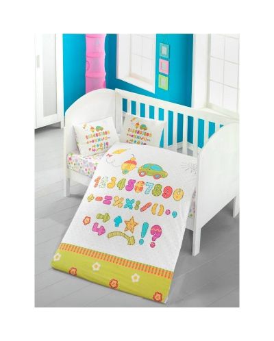 Dizain Baby Спален комплект Дейзи Кола с Цифри Blue 3 части