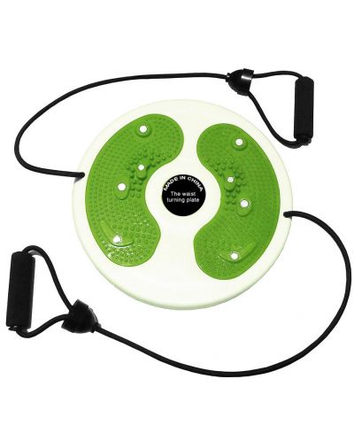 Диск за въртене Maxima - 28 cm, с ластици, бял/зелен - 1