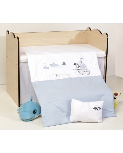 Спален комплект с бродерия Dizain Baby - Пират, 3 части, 60 х 120 cm
