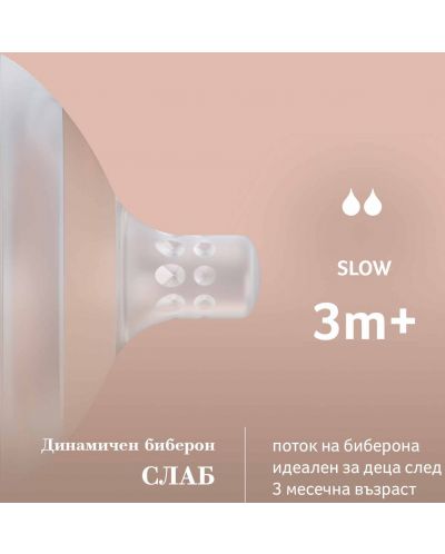 Динамичен силиконов биберон Lovi - Mammafeel, Slow, 3 м+ - 4