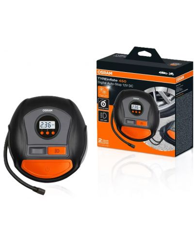 Дигитален компресор за гуми Osram - TYREinflate, OTI450, 120W, 12V, 5.5 bar, 3 m - 4