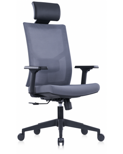 Ергономичен стол RFG - Snow Black HB, сив/черен - 2